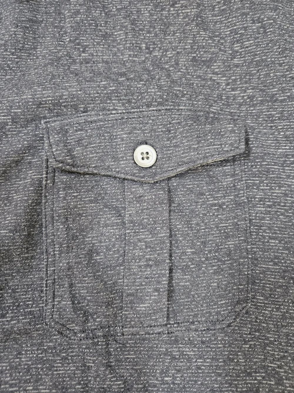 Men's Banana Republic Heathered Navy Polo Shirt with Chest Pocket